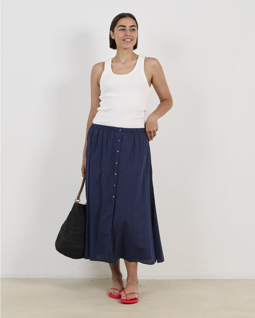 Scarlett Lightweight Midi Rok Navy