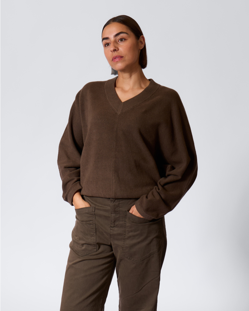 V-hals Sweater Tabac