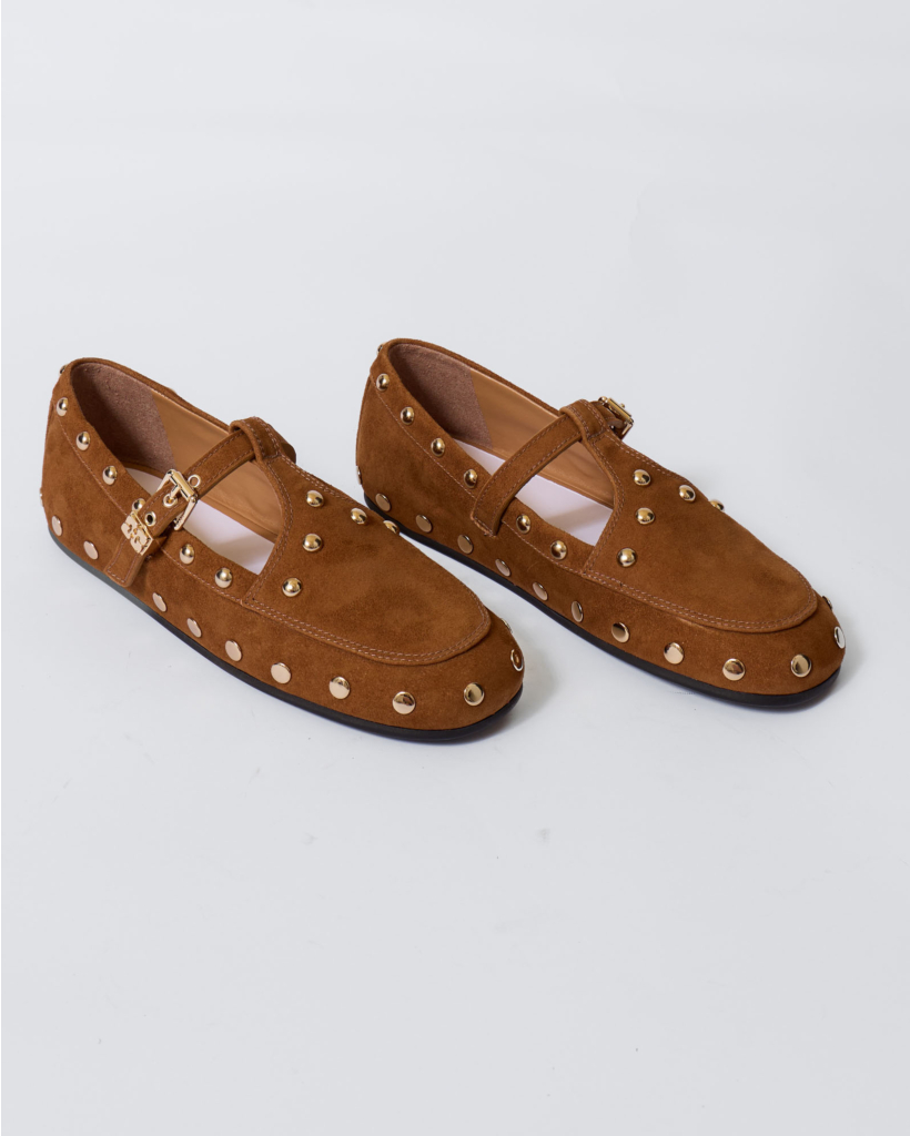 Mary Jenny Ballerina suede Caramel