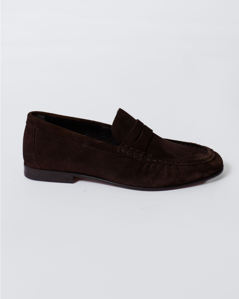 Penny Loafer Wrinkle Donker Bruin Suede