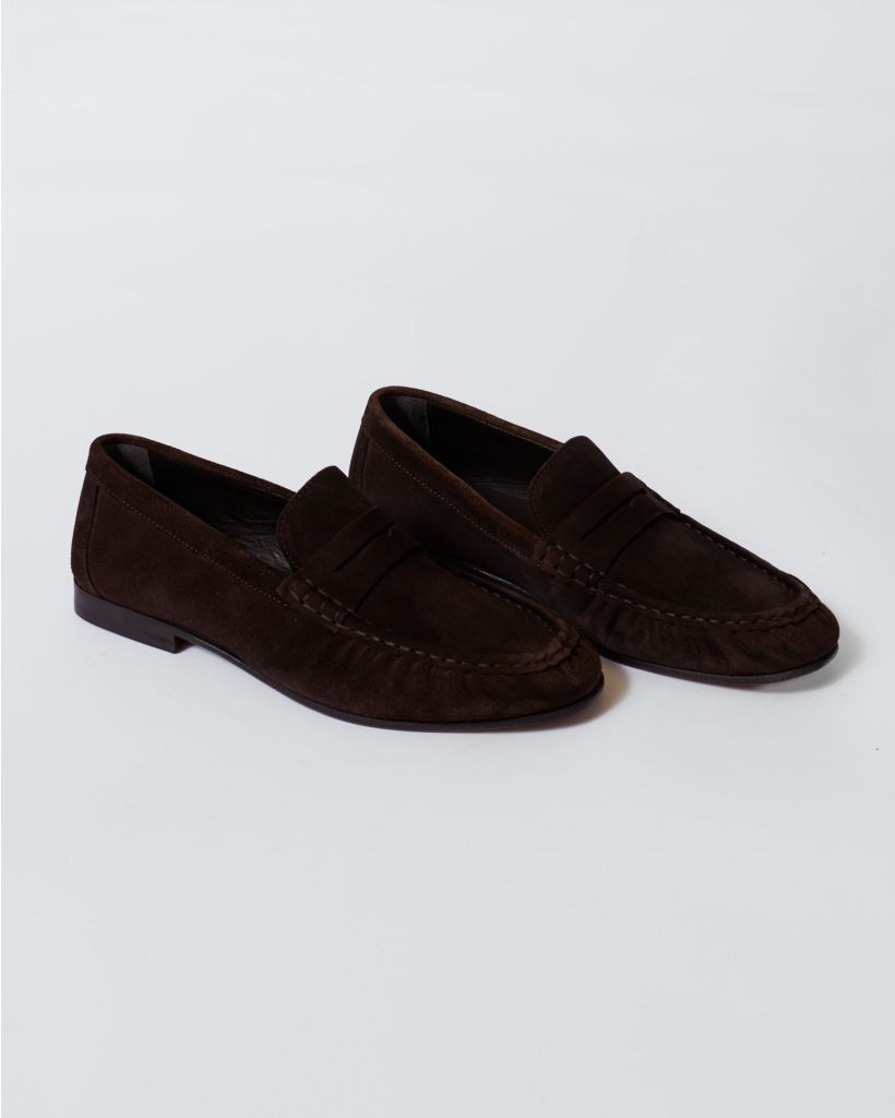 Penny Loafer Wrinkle Donker Bruin Suede