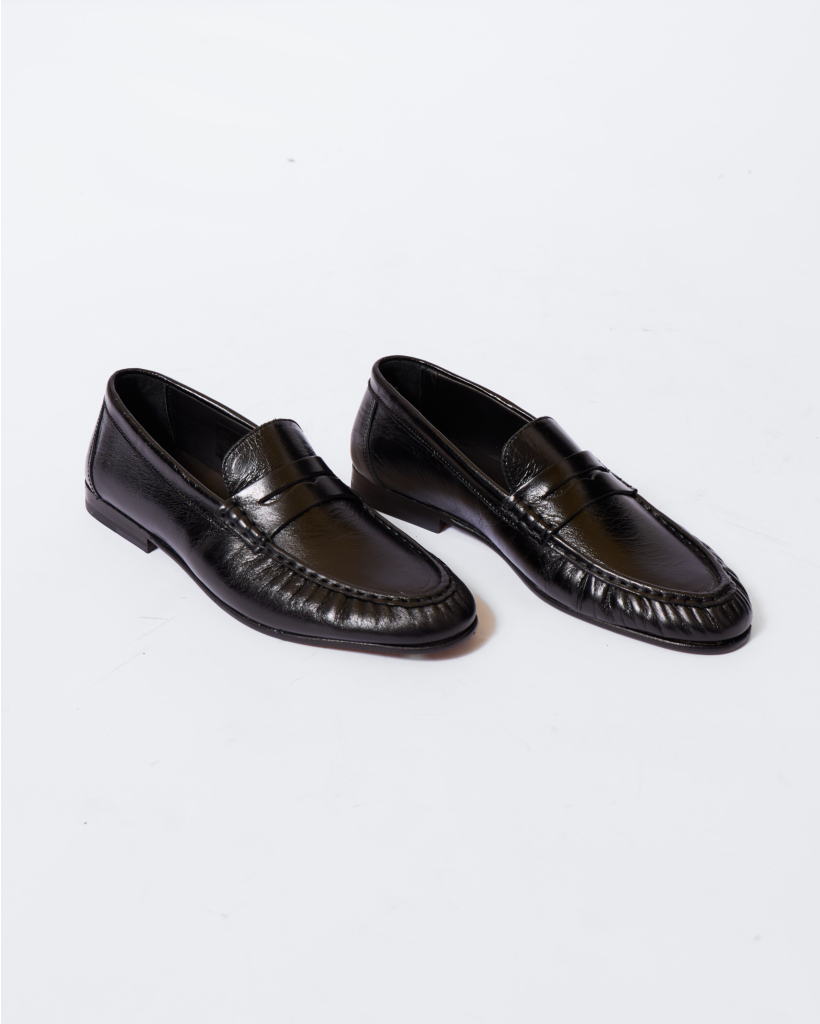 Penny Loafer Wrinkle Black