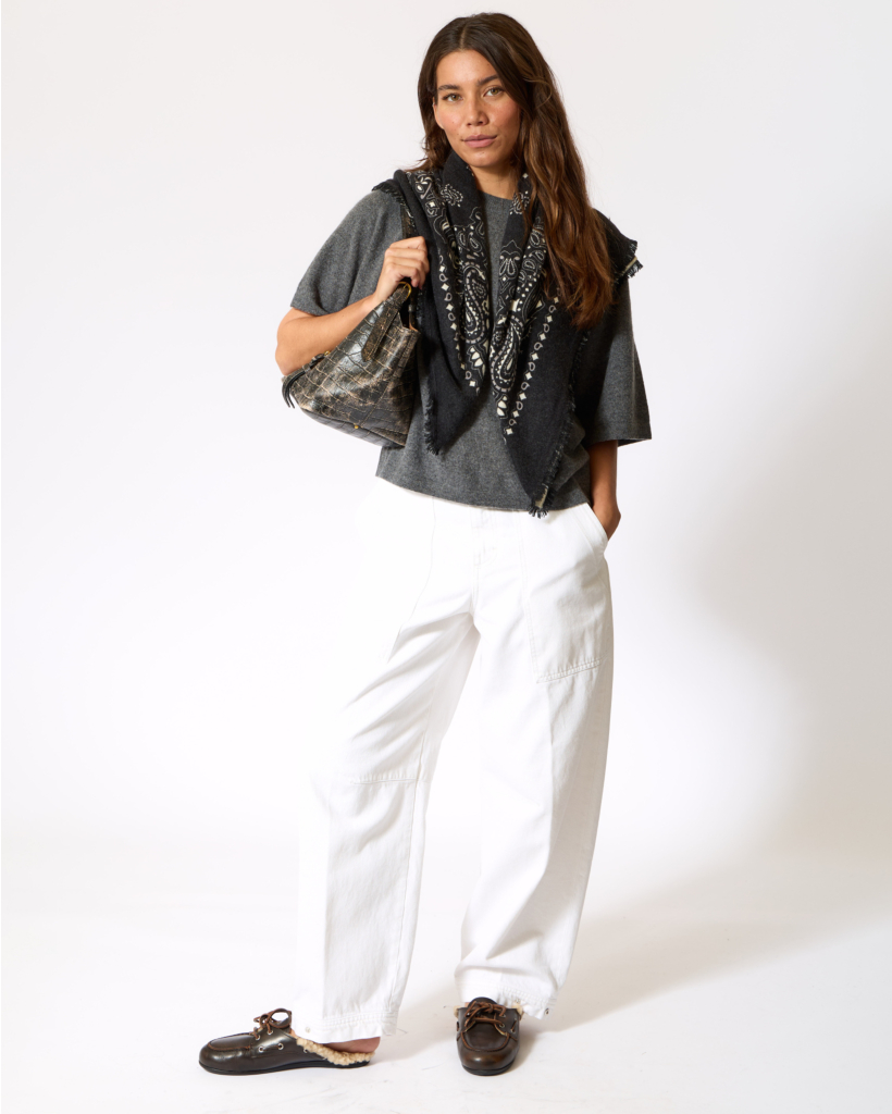 Leana Cashmere Korte Mouw Knit Grijs Melange