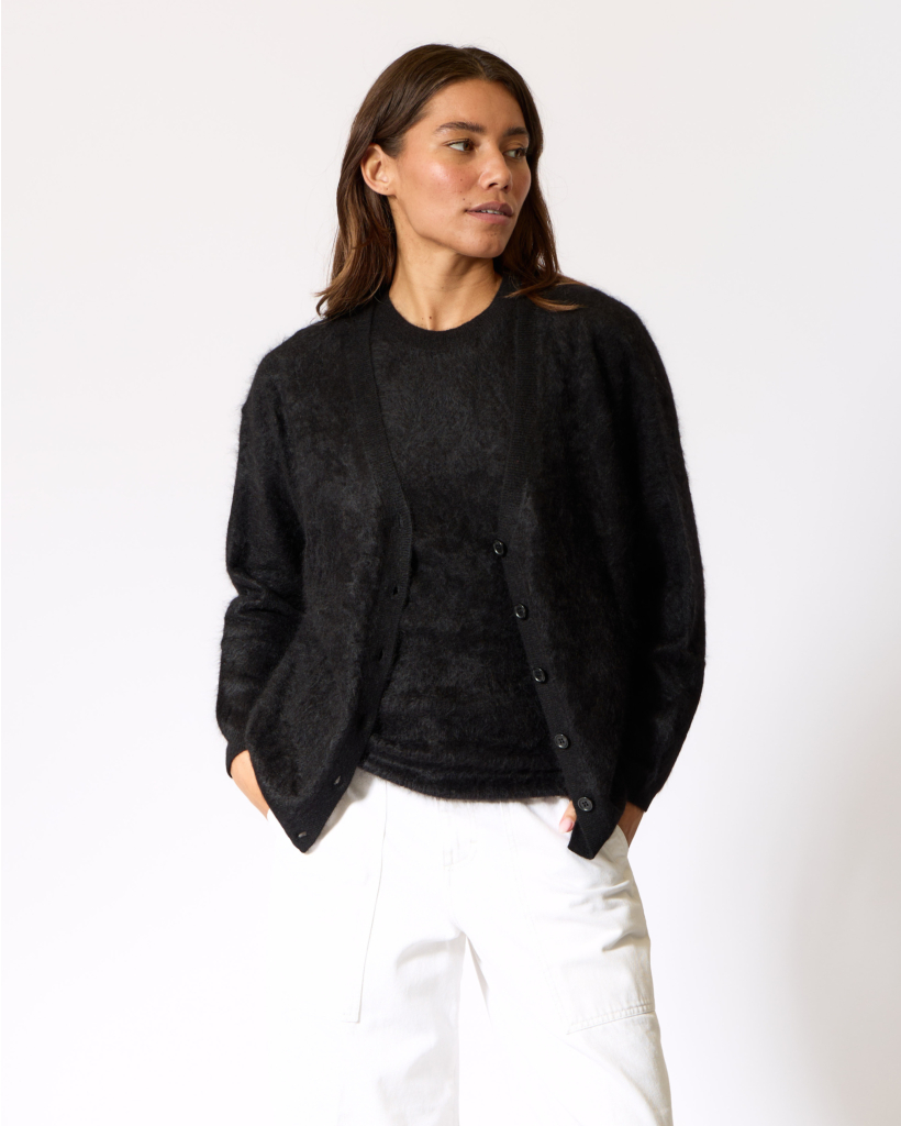 Debora Cashmere V-hals Vest Zwart
