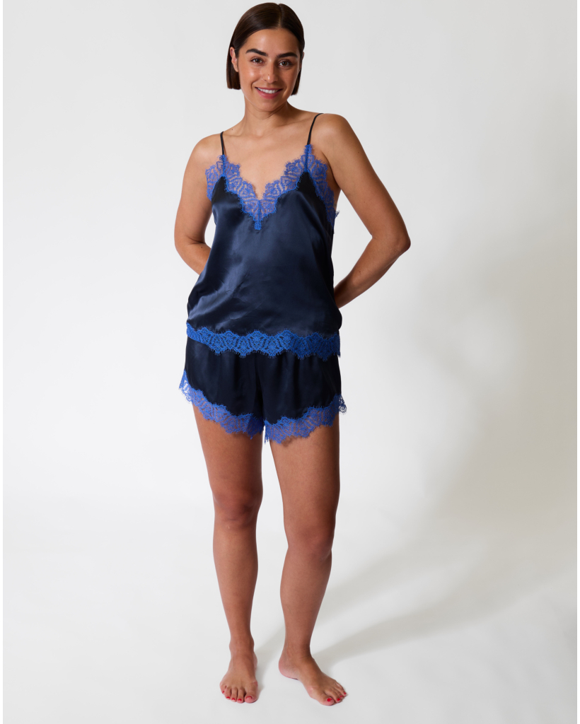 Bennie Zijden Short met Kant Donkerblauw
