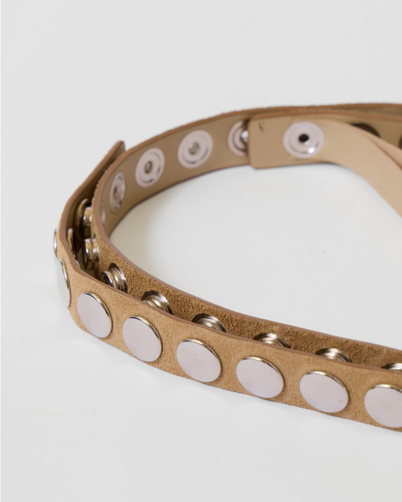 Click Suède Riem met Studs Beige