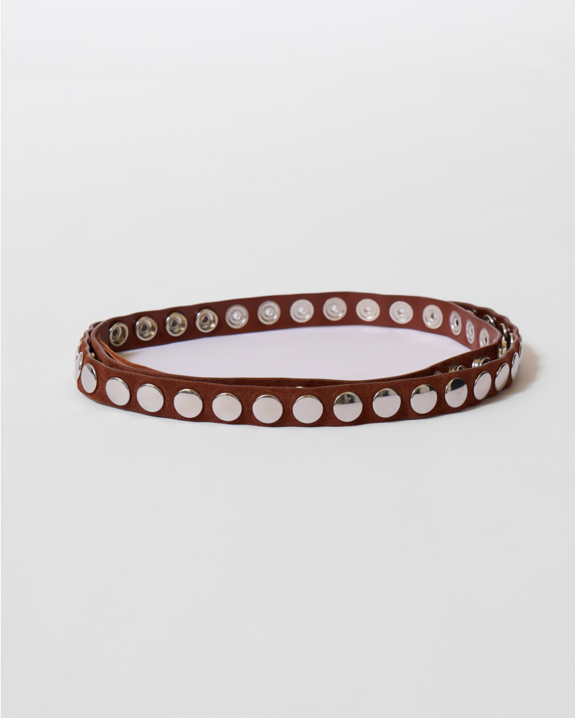 Click Suède Riem met Studs Bruin