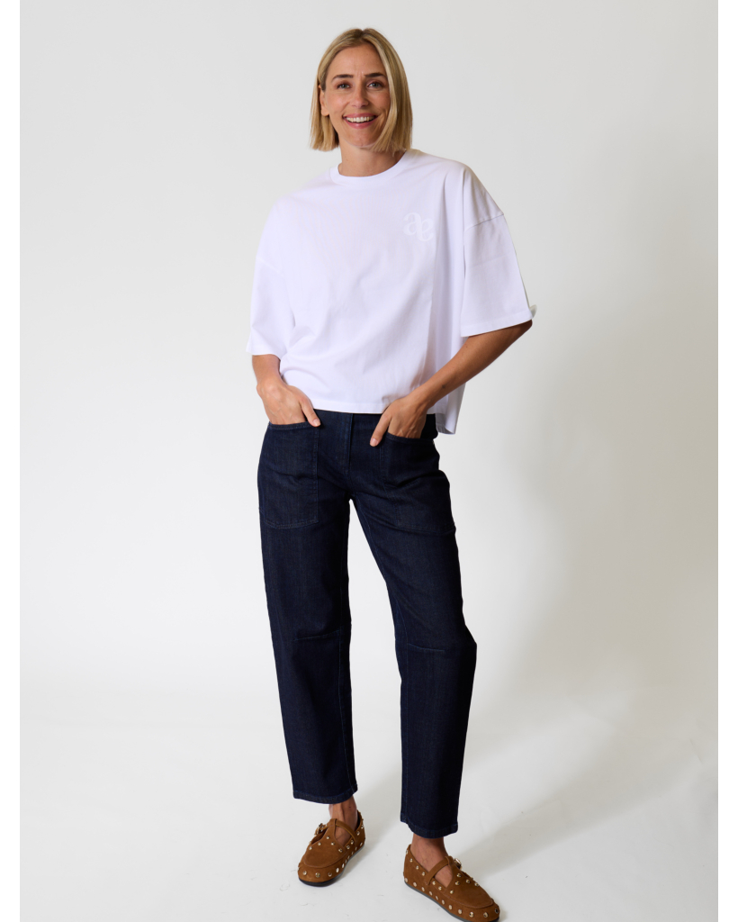 Eloise Boxy T-shirt met Print Wit