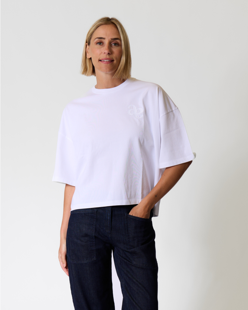 Eloise Boxy T-shirt met Print Wit