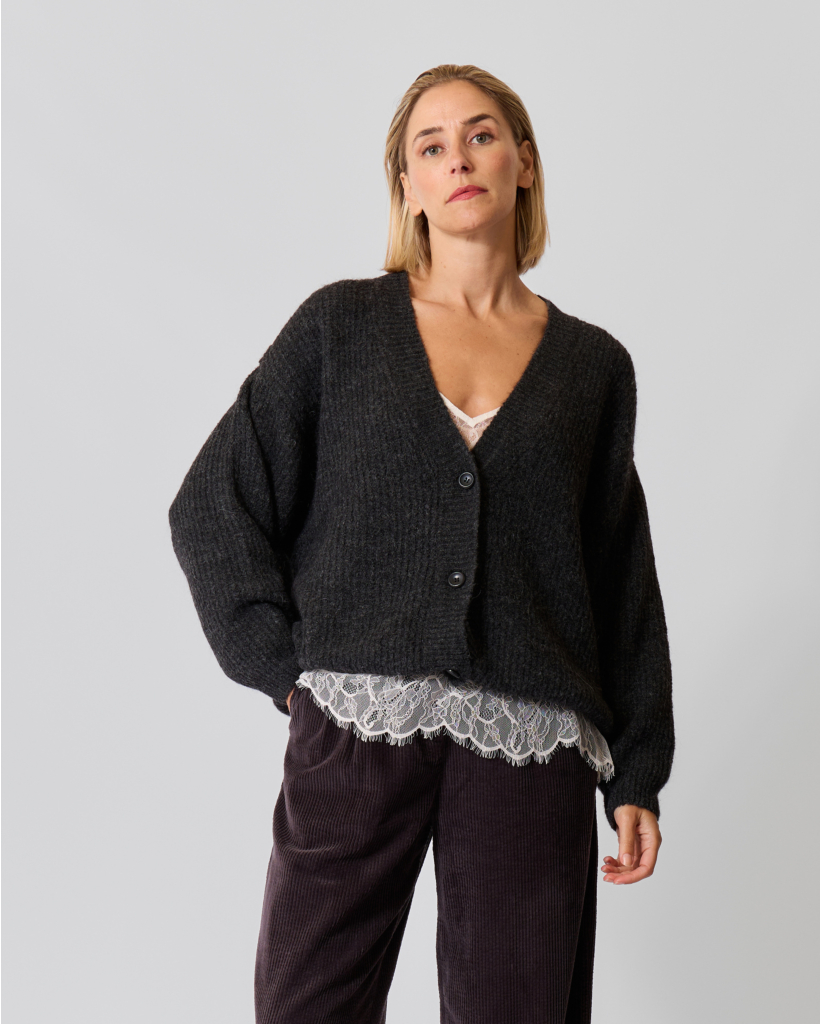 East Rib Vest Charcoal Melange