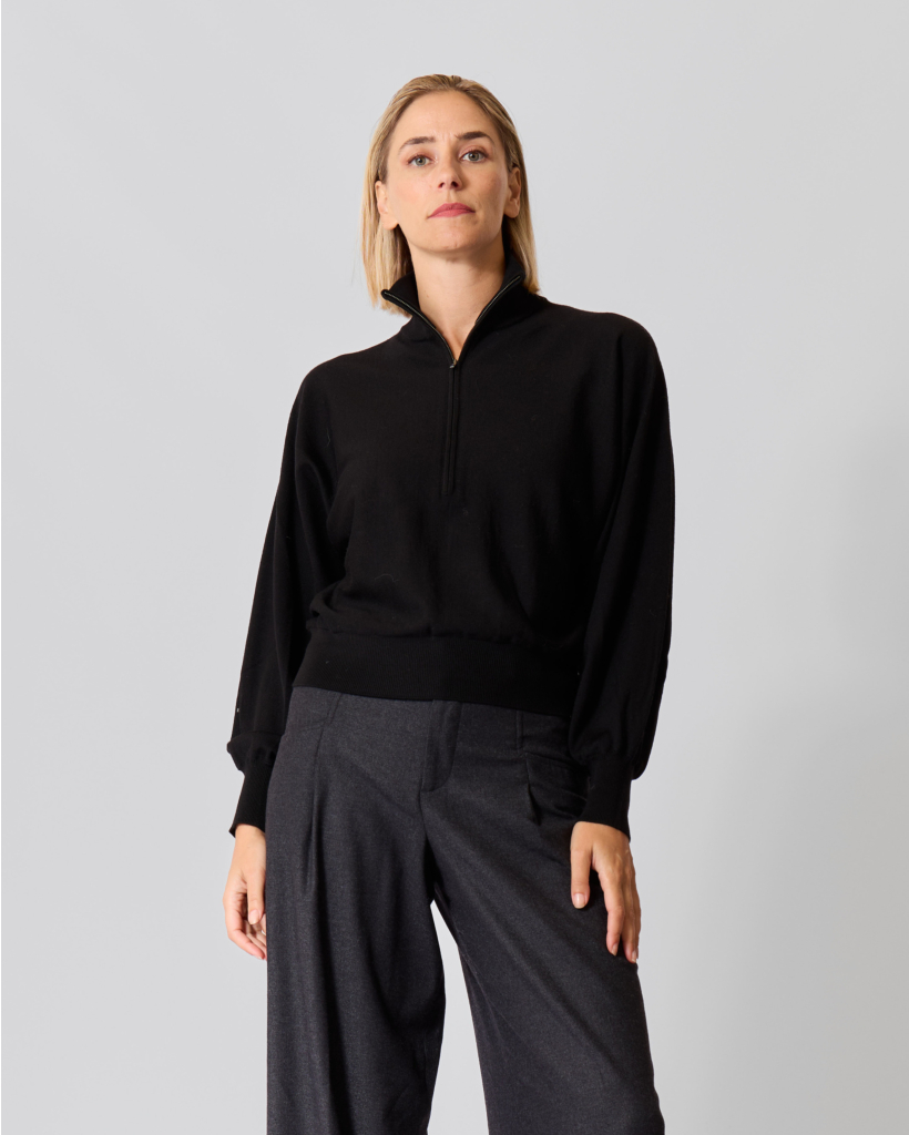 Rickay Half-zip Knit Zwart
