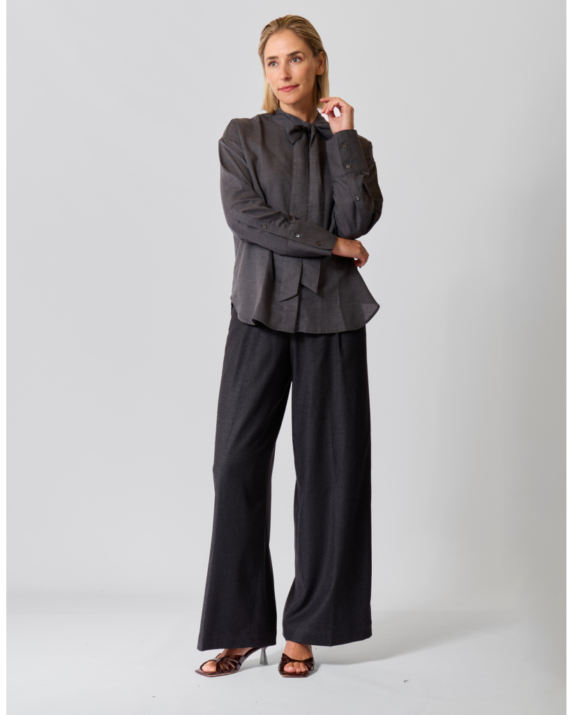 Blouse met Strikhals Antraciet