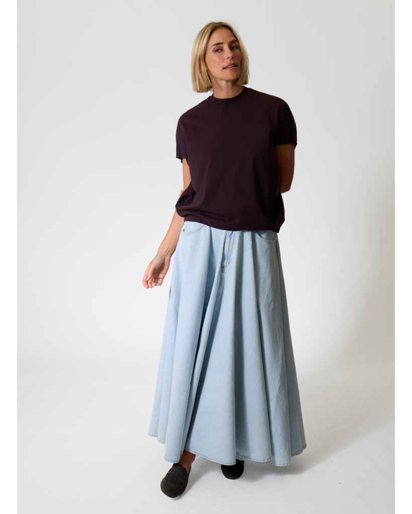 Souline T-shirt met Mouwdetail Eggplant