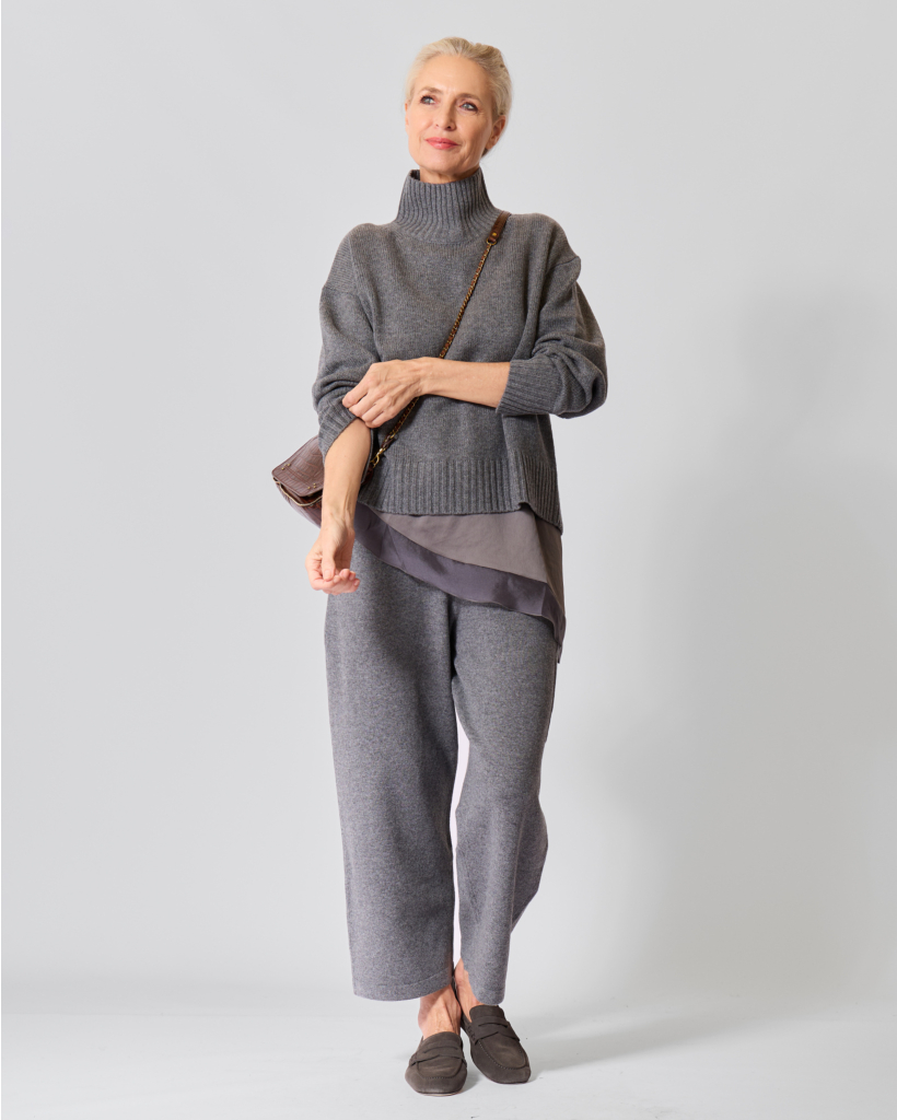 Wolblend Turtleneck Knit Grijs