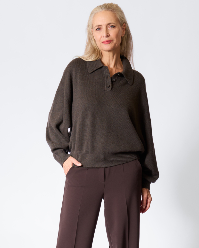 Etta Polo Knit Dark Fern