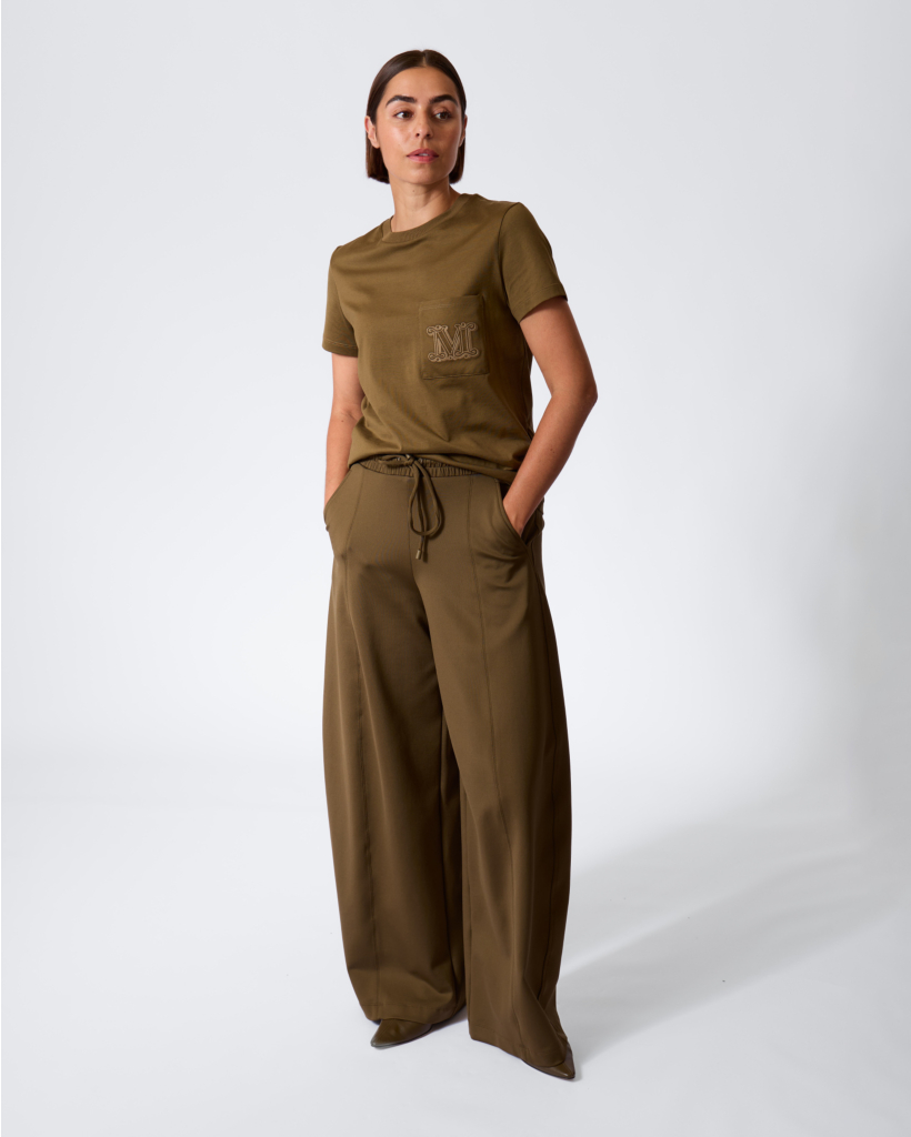 Papaia T-shirt met Print Kaki