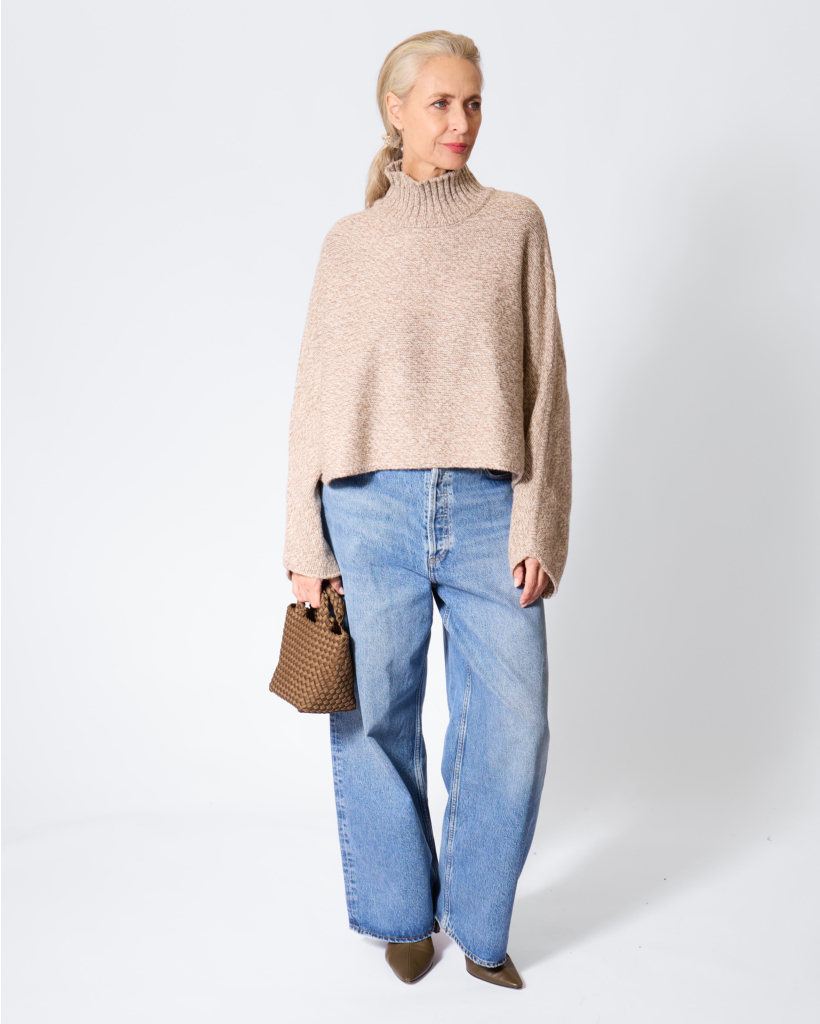 Otis Wolblend Cape Sweater Mix Beige