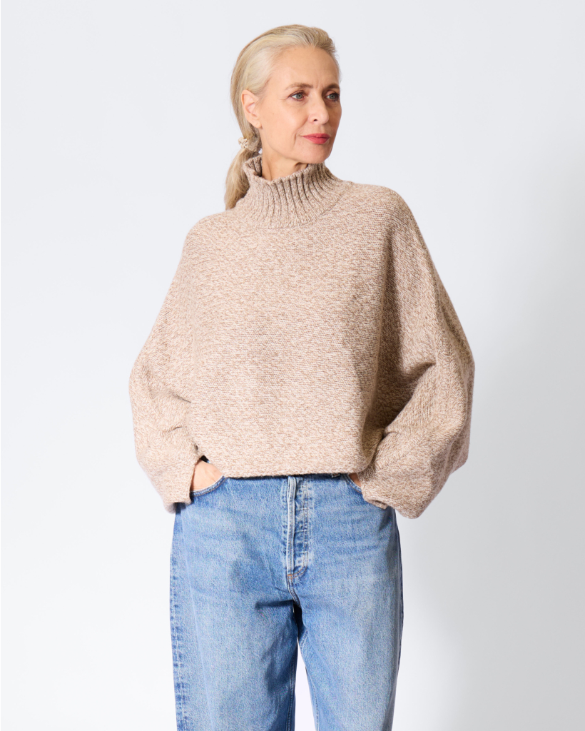 Otis Wolblend Cape Sweater Mix Beige