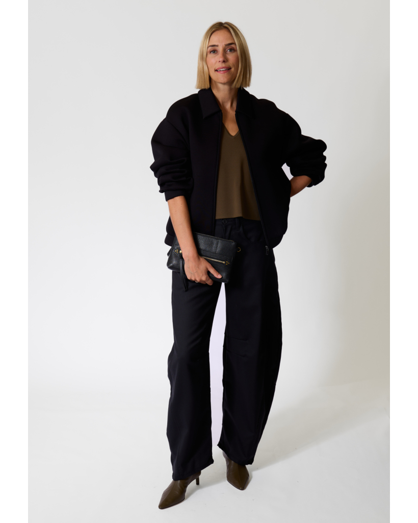 Formosa Jersey Sweater met Gouden Knopen Mud