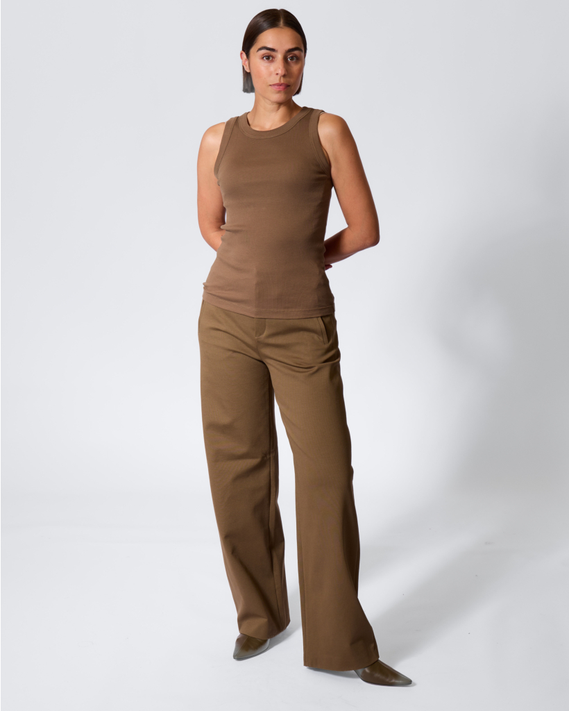 Olina Rib Tanktop Groen