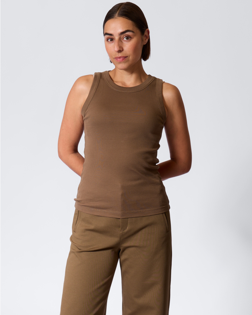 Olina Rib Tanktop Groen