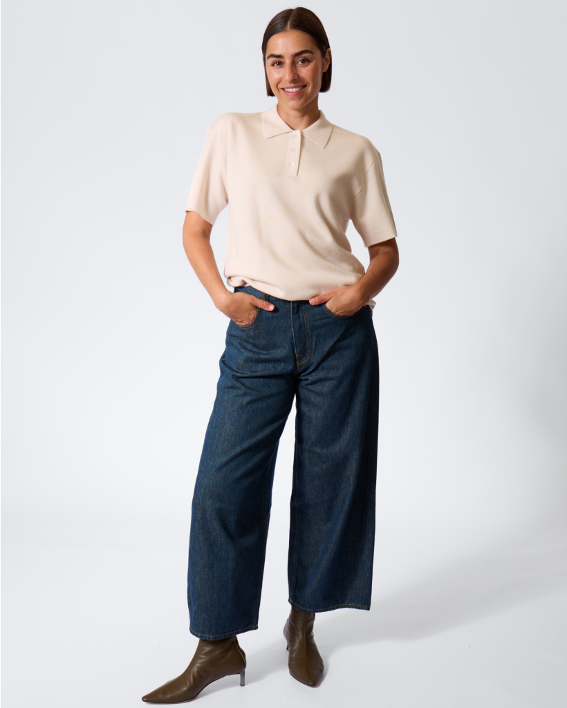 Wolmix Double Knit Polo Bisque