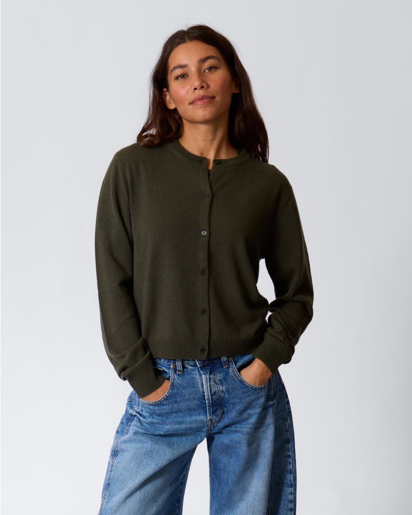 Wol/Kasjmierblend Vest Juniperus Green