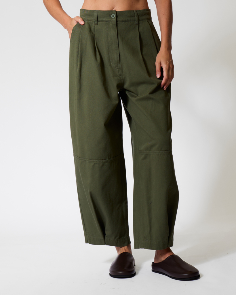 Bacca Washed Katoenen Pantalon Kaki 