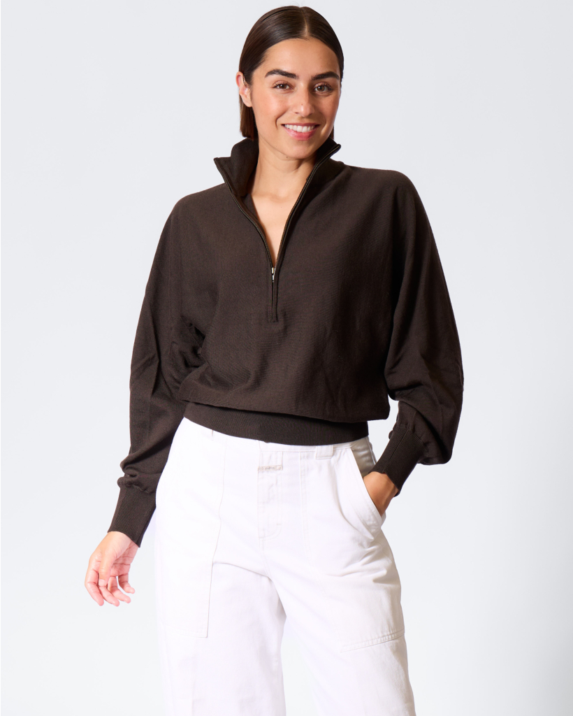 Rickay Half-zip Knit Choco Brown 