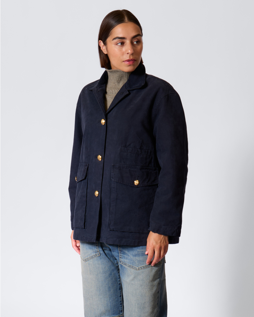 Devin Jack met Corduroy Kraag en Gouden Knoop Midnight