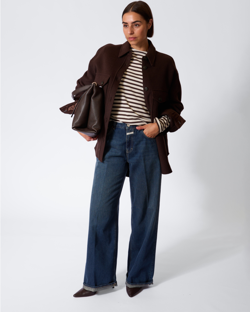 Jayla Wide Jeans Blauw/Zwart L34