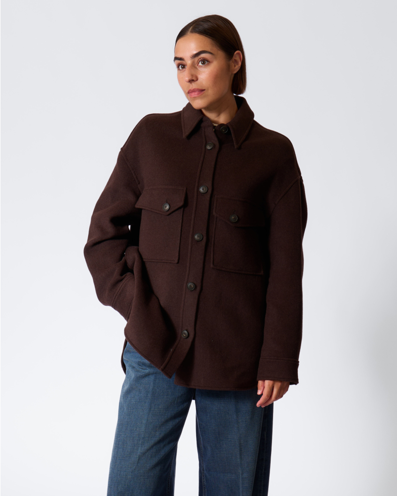 Wolmix Overshirt Mahogany Brown