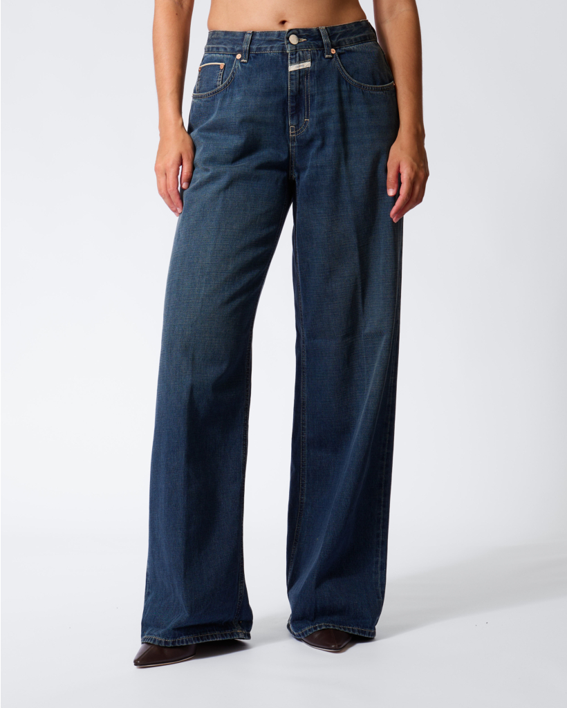 Jayla Wide Jeans Blauw/Zwart L34
