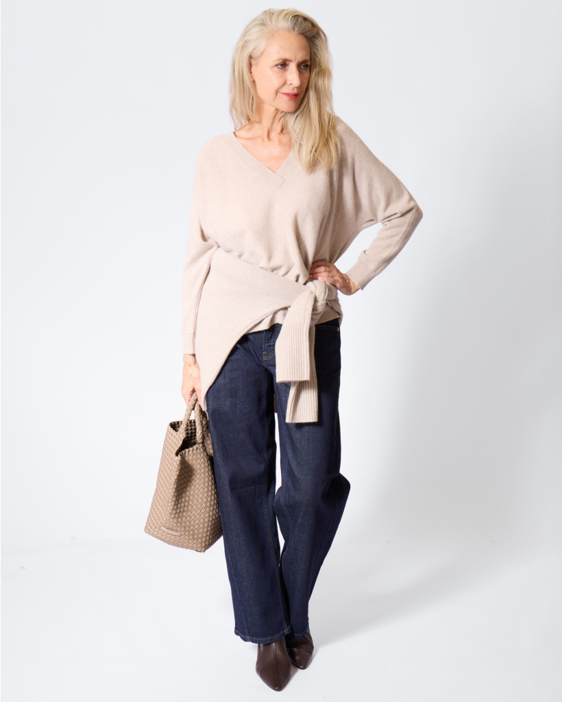 Kenny Cashmere V-hals Trui Sand