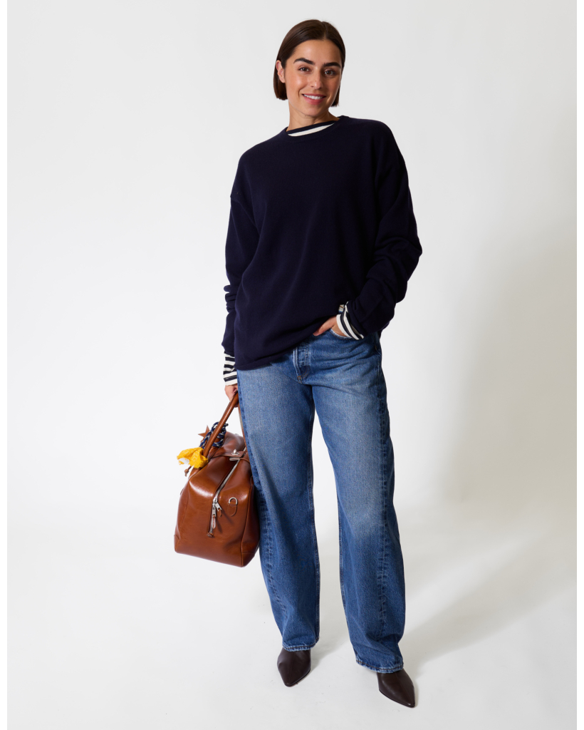 Paolo Kasjmiermix Oversized Sweater Navy