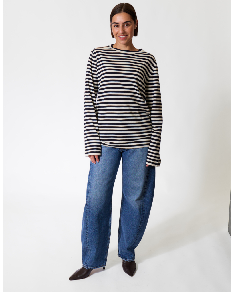 Jones Kasjmiermix Gestreepte Longsleeve Breton