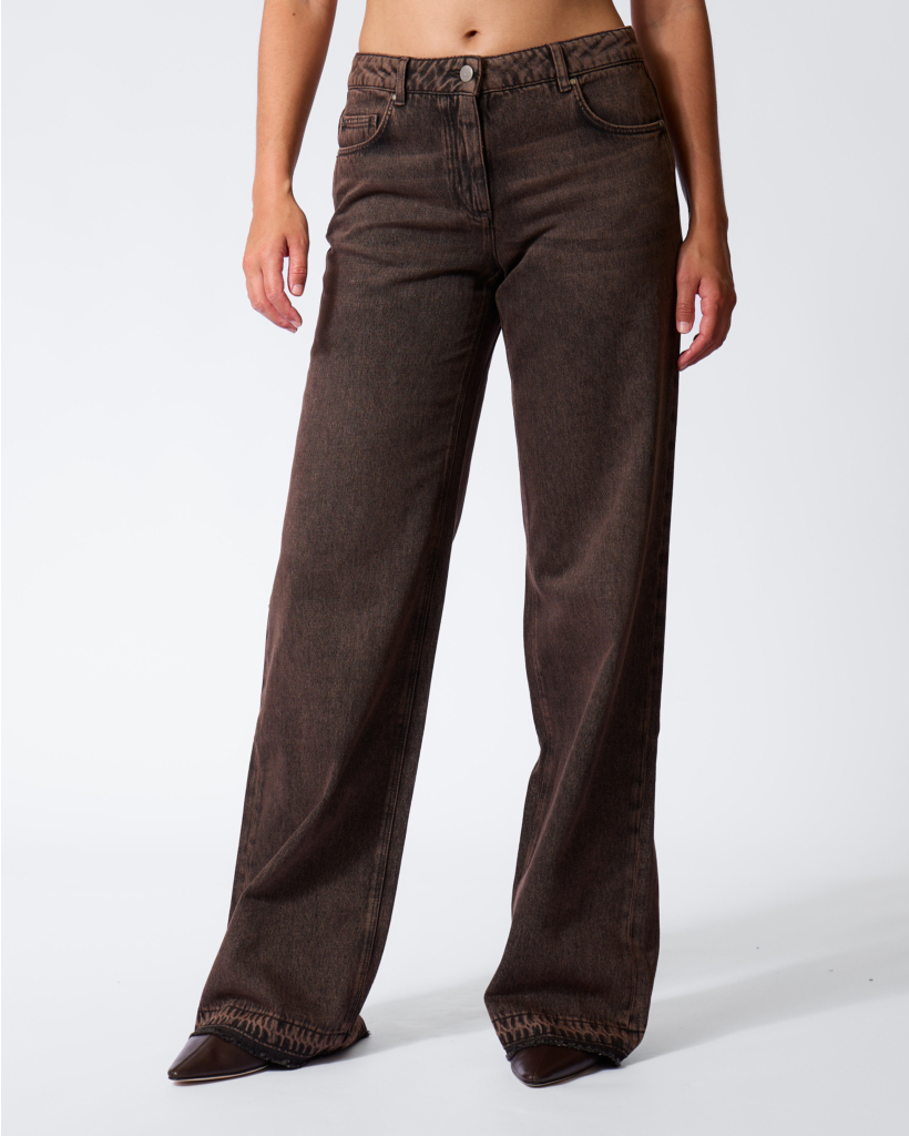Authentic Wide Leg Jeans Bruin
