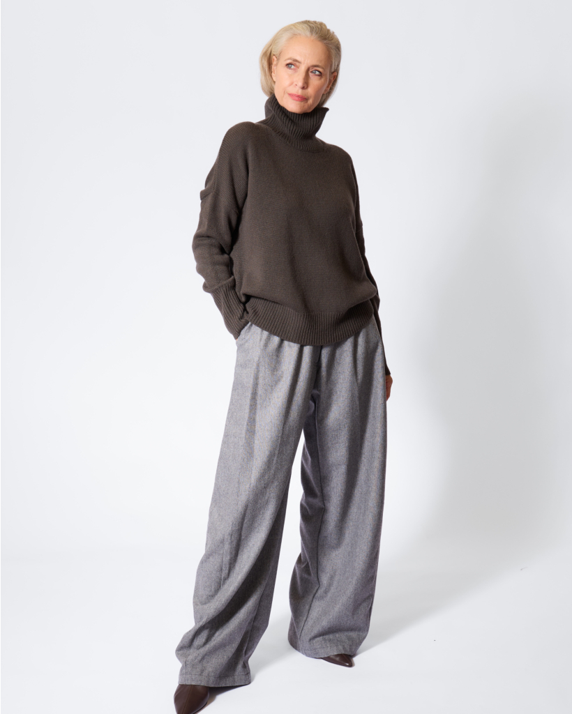 Heidi Cashmere Col Sweater Dark Fern 