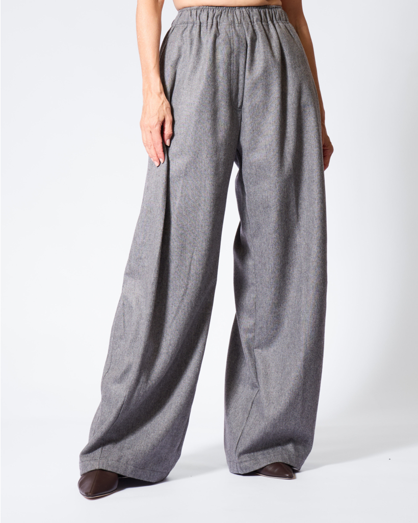 Dora Flanella Wolblend Pantalon Lichtgrijs