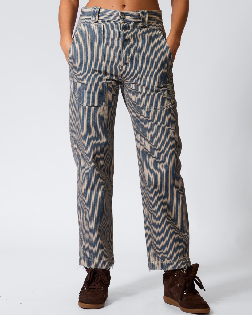 Ermina Gestreepte Jeans Blauw/Wit