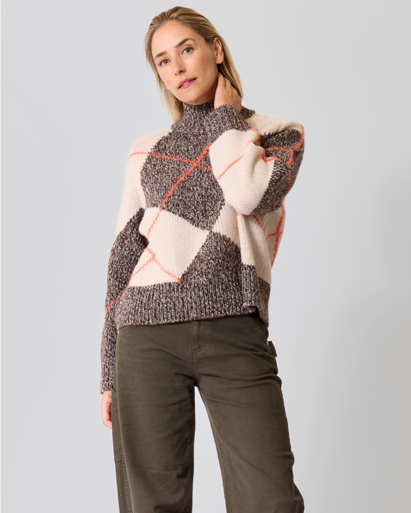 Wollen Argyle Trui Almond Cream