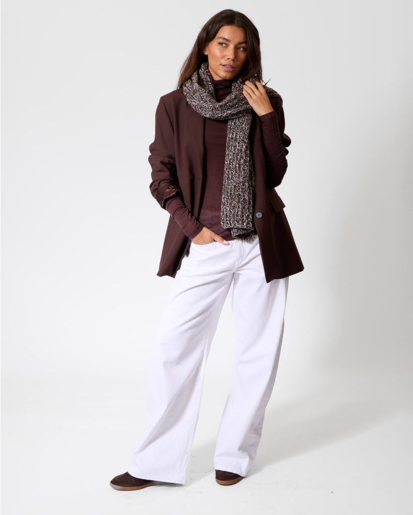 Lyocell-Wol Colshirt Cinder Brown