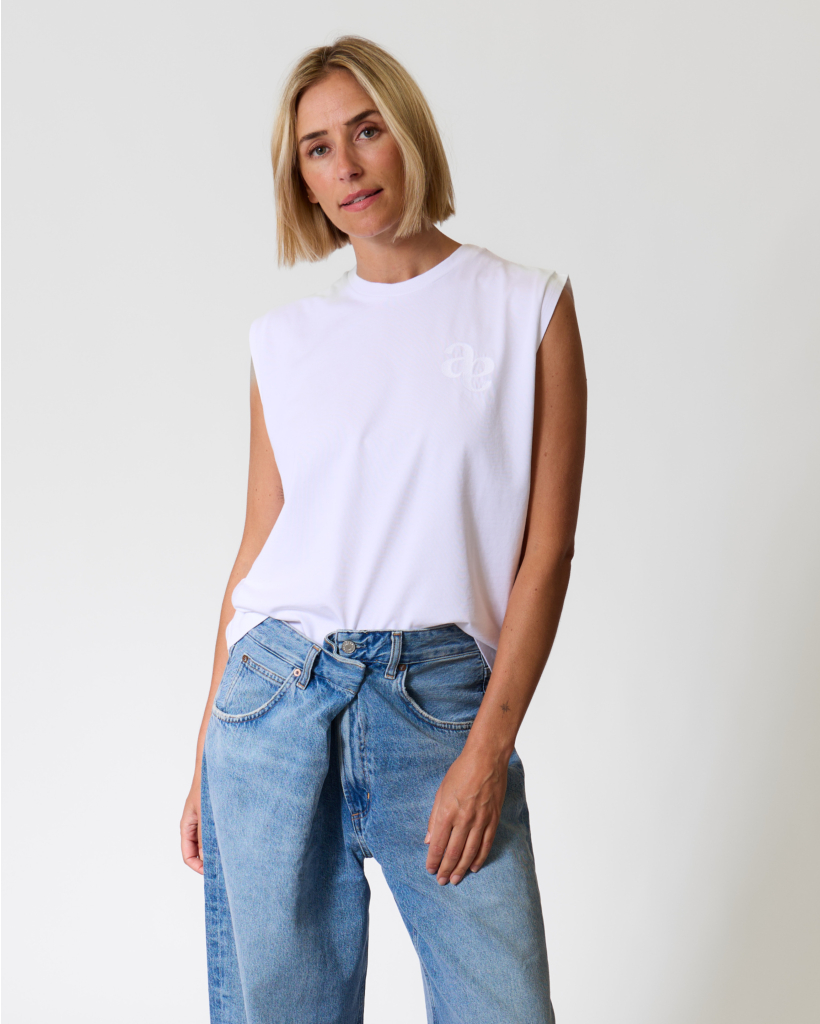  Kill Mouwloos T-shirt met Logo Wit