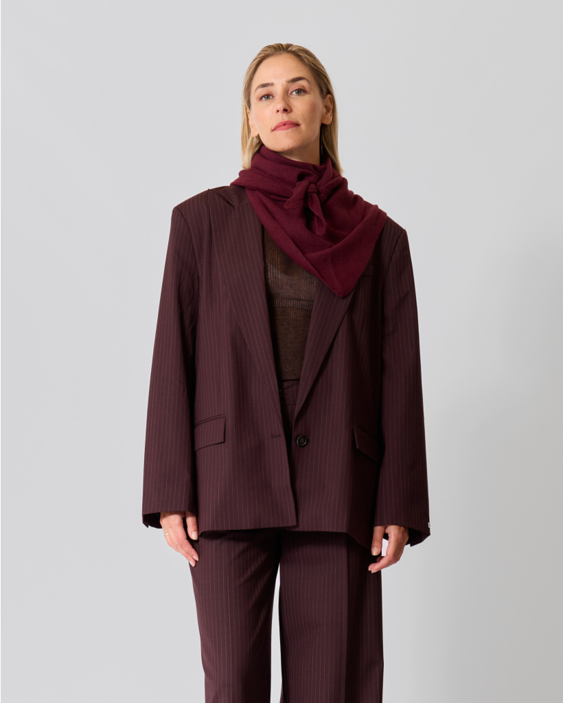 Katoenmix Triangle Sjaal Aubergine