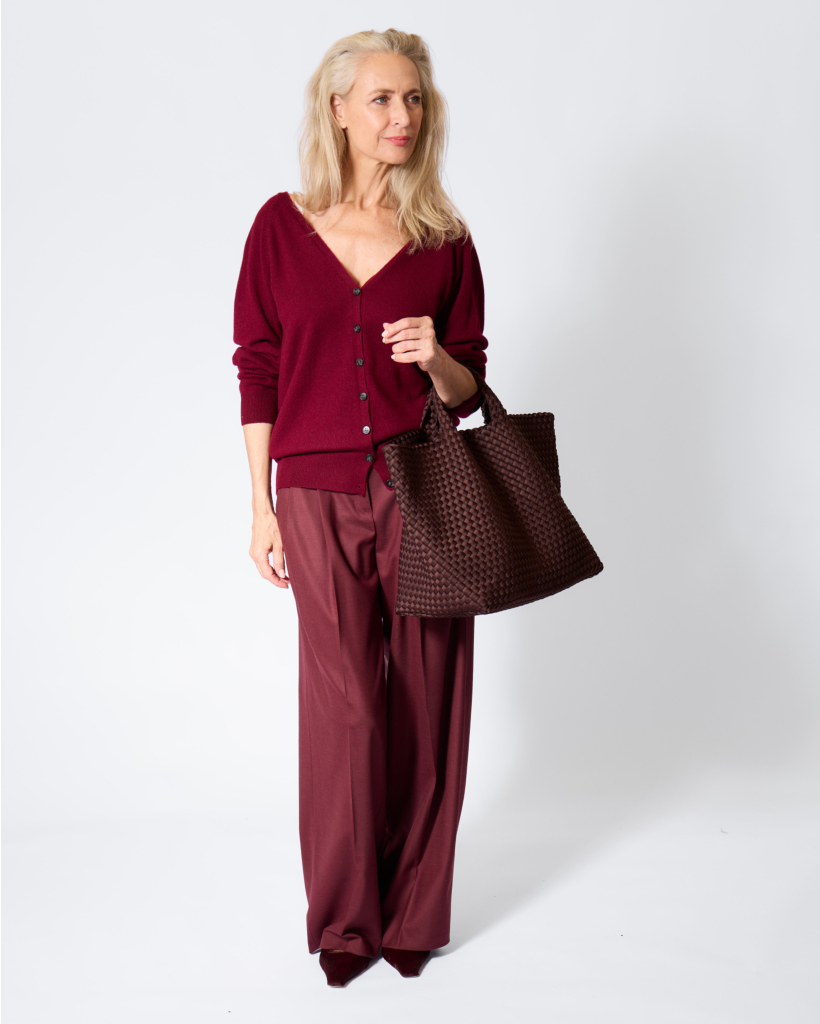 Jiani Cashmere Relaxed Vest Deep Plum