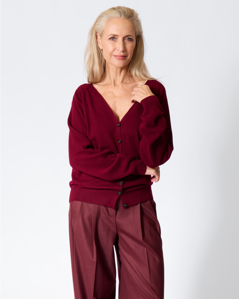 Jiani Cashmere Relaxed Vest Deep Plum