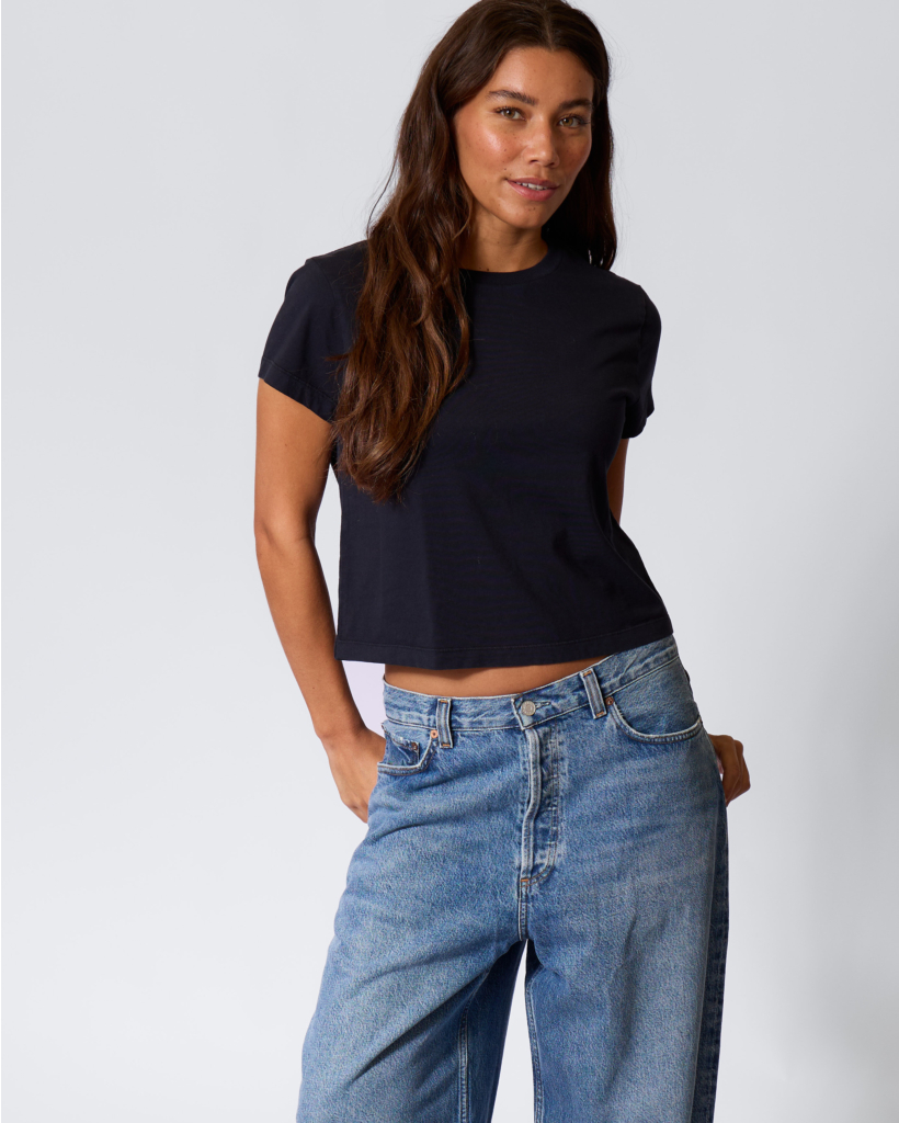 Adine Shrunken Katoenen T-shirt Storm