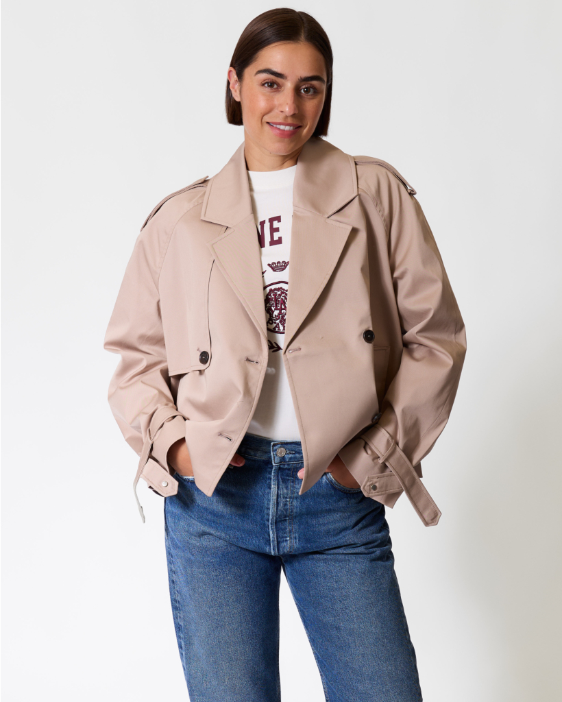 Rickie Cropped Trench Beige