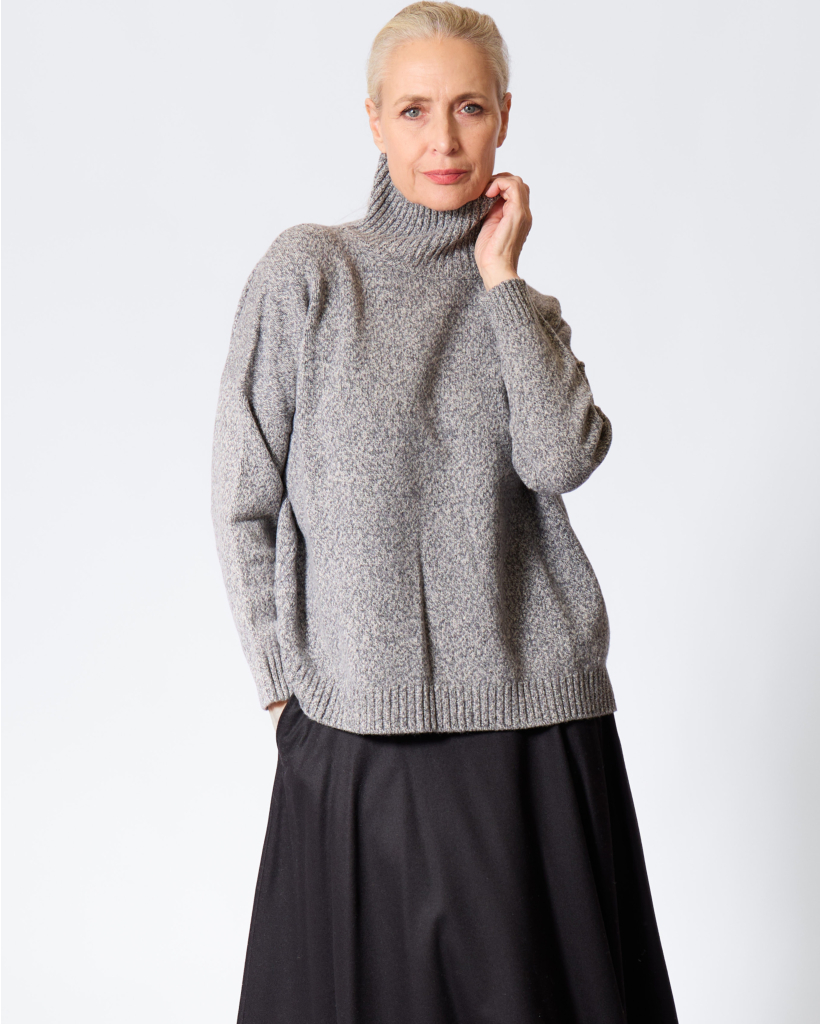 Borgia Wollen Knit Turtleneck Jumper Medium Grey