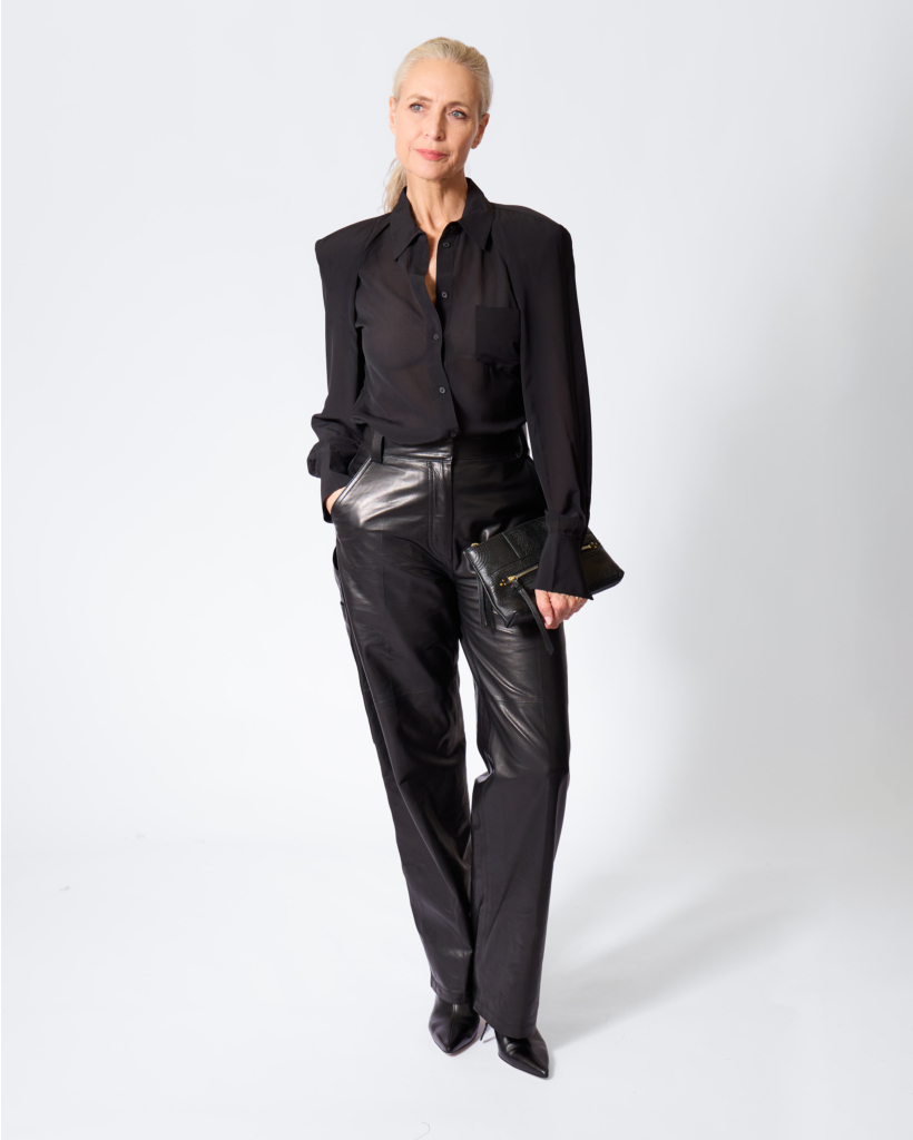 Foxie Sheer Blouse Zwart